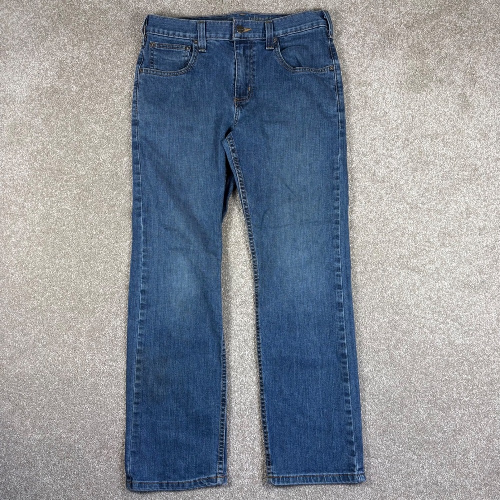 Carhartt Relaxed Fit Jeans Mens 30x28 Blue Denim Workwear Straight Leg Pants